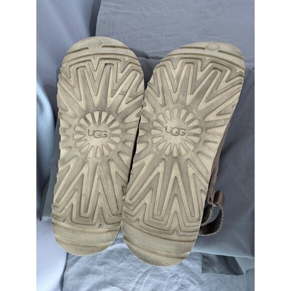 UGG Beige Goldenrod Suede Slip-On Adjustable Strap Clog Womens Shoes Size 7 - Picture 12 of 15